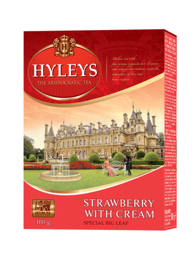 Великолистовий чорний чай зі смаком полуниці з вершками Hyleys Strawberry Cream