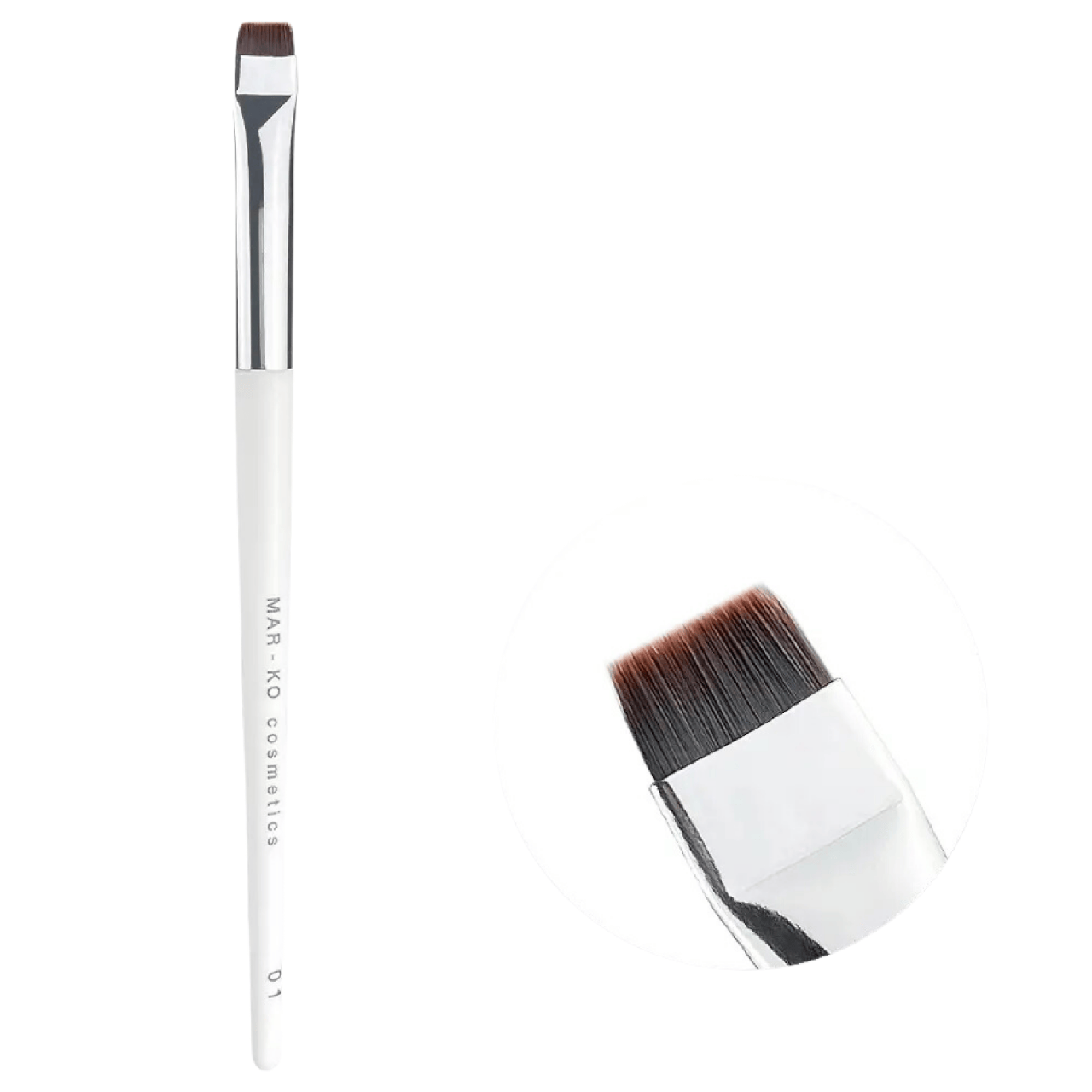 Пензлик № 01 | для підчищення ескізу, нанесення броу пасти та клею | Mar-Ko | Прямий