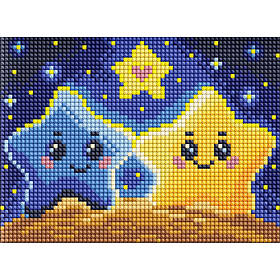 Алмазна мозаїка без підрамника для дітей "Закохані зірки" Ідейка AMM1040, 15х20 см, Toyman