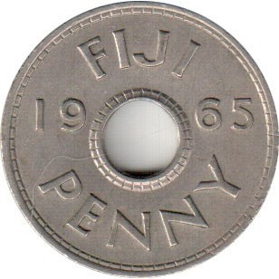 Фіджі Королева Єлизавета II  1 пенні, 1954-1968  №2309, фото 1