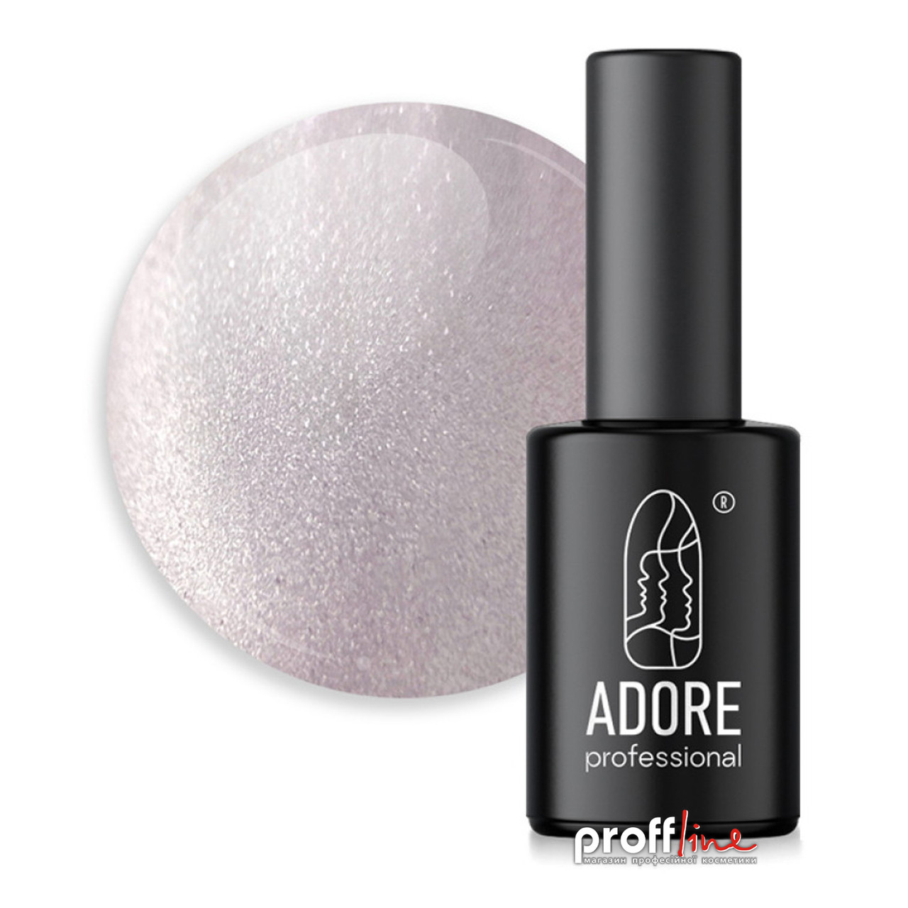 Гель-лак Adore Professional Cats Eye Metal Glass Mm-14 попелясто-ліловий світловідбиваючий, 8 мл, фото 1