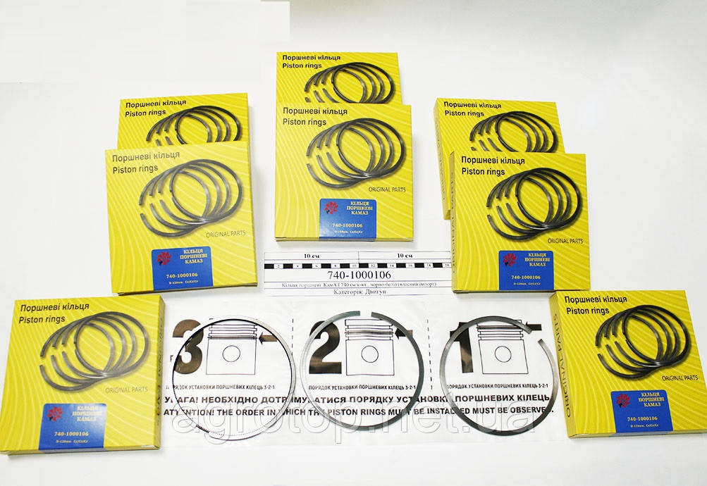 Кільця поршневі КамАЗ 740 (м/к-кт., чорно-білі (Federal-Mogul, Китай), арт. 740-1000106