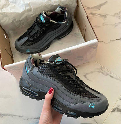Чоловічі кросівки Nike Air Max 95 SP Corteiz Aegean Storm Найк Аір Макс 95 Сірі шкіра демісезон, фото 1