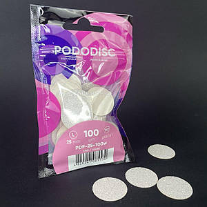 Змінні файли білі для педикюрного диску PODODISC STALEKS PRO L 100 грит (50 шт)