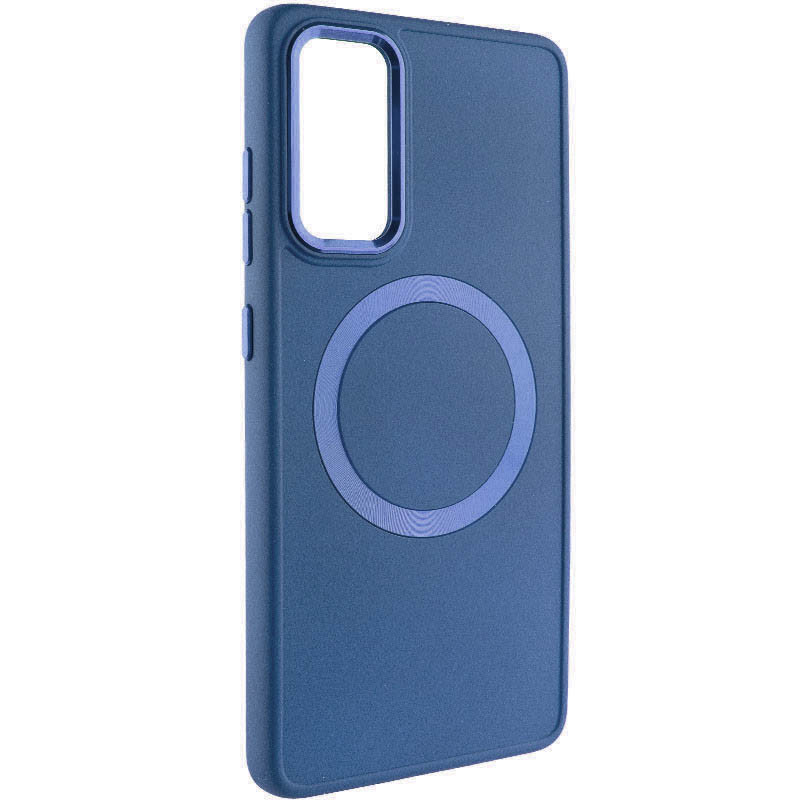 TPU чохол Bonbon Metal Style with MagSafe для Samsung Galaxy A55 | З магнітним кільцем Синій / Denim Blue, фото 1