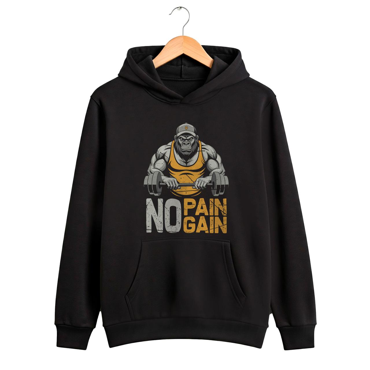 Худі чоловіче "No pain, No gain" (чорний, олива, койот), S, фото 1