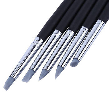 Силіконові пензлі 5 шт. Ø 5мм | Ліплення, розтушовування, моделювання, акрил, скульптура