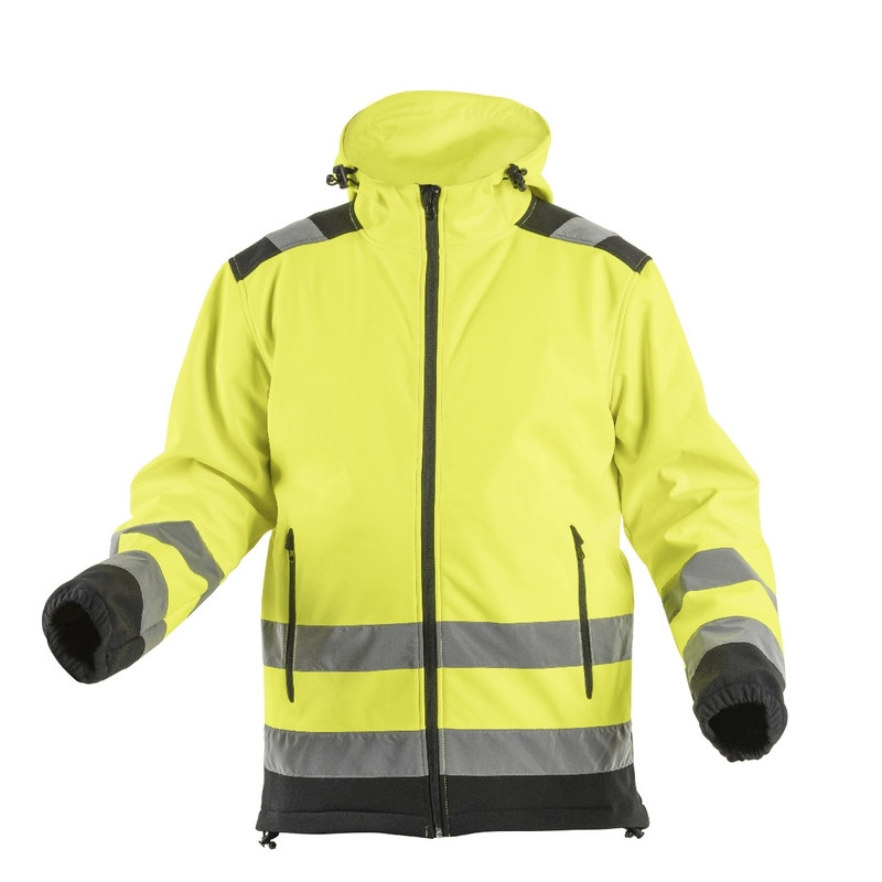 Куртка сигнальна Softshell ARGEN з капюшоном, жовта HOEGERT XL (HT5K257-XL)