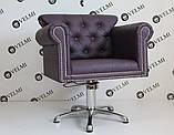 Перукарське крісло на гідравліці з оригінальним декором м'якими підлокітниками для клієнтів Byron VM874, фото 5