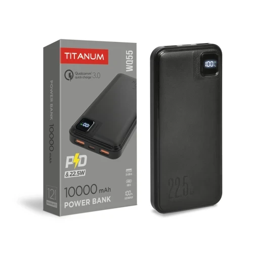 Повербанк Titanum WQ55, 10000mAh, 22.5W Black (White)