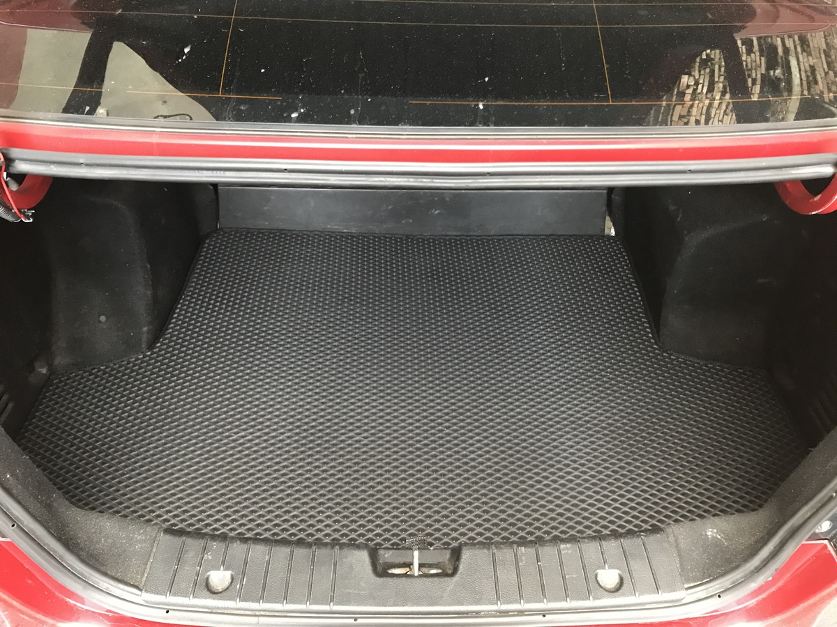 Килимок у багажник Eva для Chevrolet Aveo T200 2002-2008 Багажний Авто килимок Єва Шевроле Авео Т200 чорний