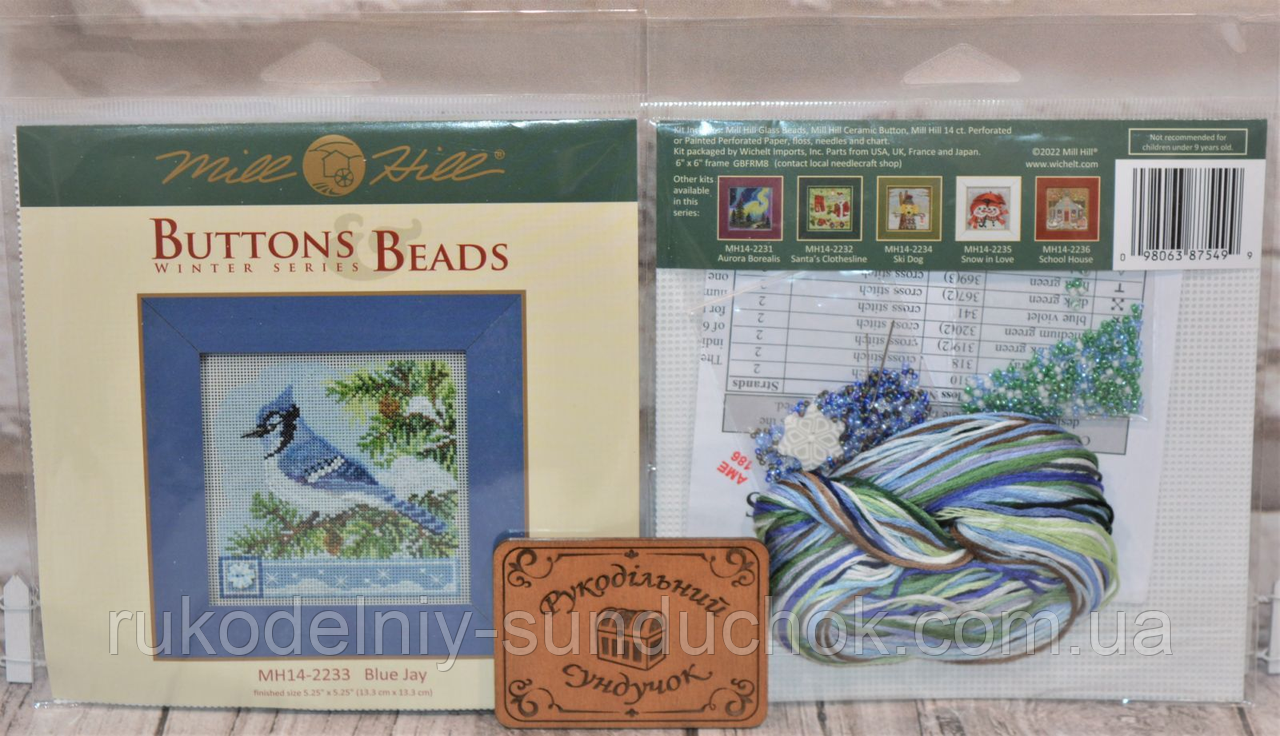 Набір для вишивання "Blue Jay//Блакитна сойка" Mill Hill MH142233, фото 1