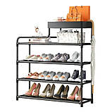 Стелаж металевий для взуття Multifunctional Storage Shoe Rack 60х21х78 см чорний SV227, фото 7