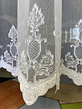 Біла тюль 3Д. Тюль для зали. Білосніжна тюль, фото 5