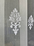 Біла тюль 3Д. Тюль для зали. Білосніжна тюль, фото 6