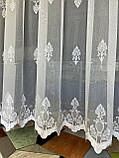 Біла тюль 3Д. Тюль для зали. Білосніжна тюль, фото 8