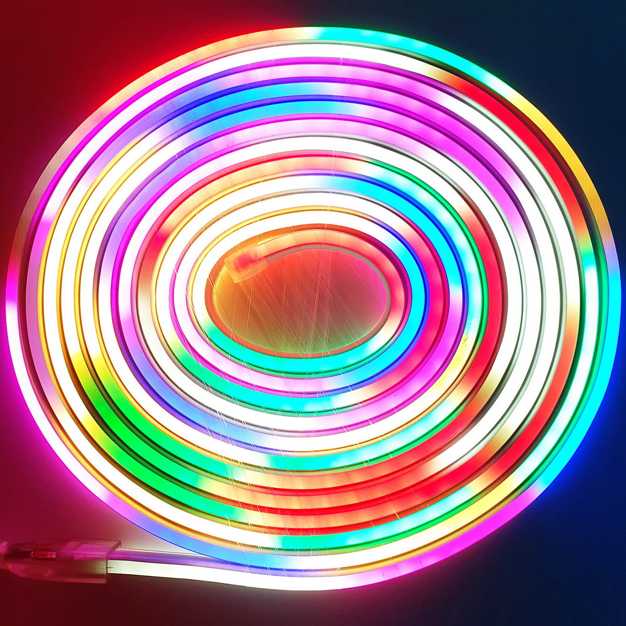 Гнучкий неон, 5м, 500 LED, 220V, Мультиколор (Світлодіодна неонова стрічка)