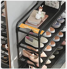 Стелаж металевий для взуття Multifunctional Storage Shoe Rack 60х21х78 см чорний YU227, фото 5