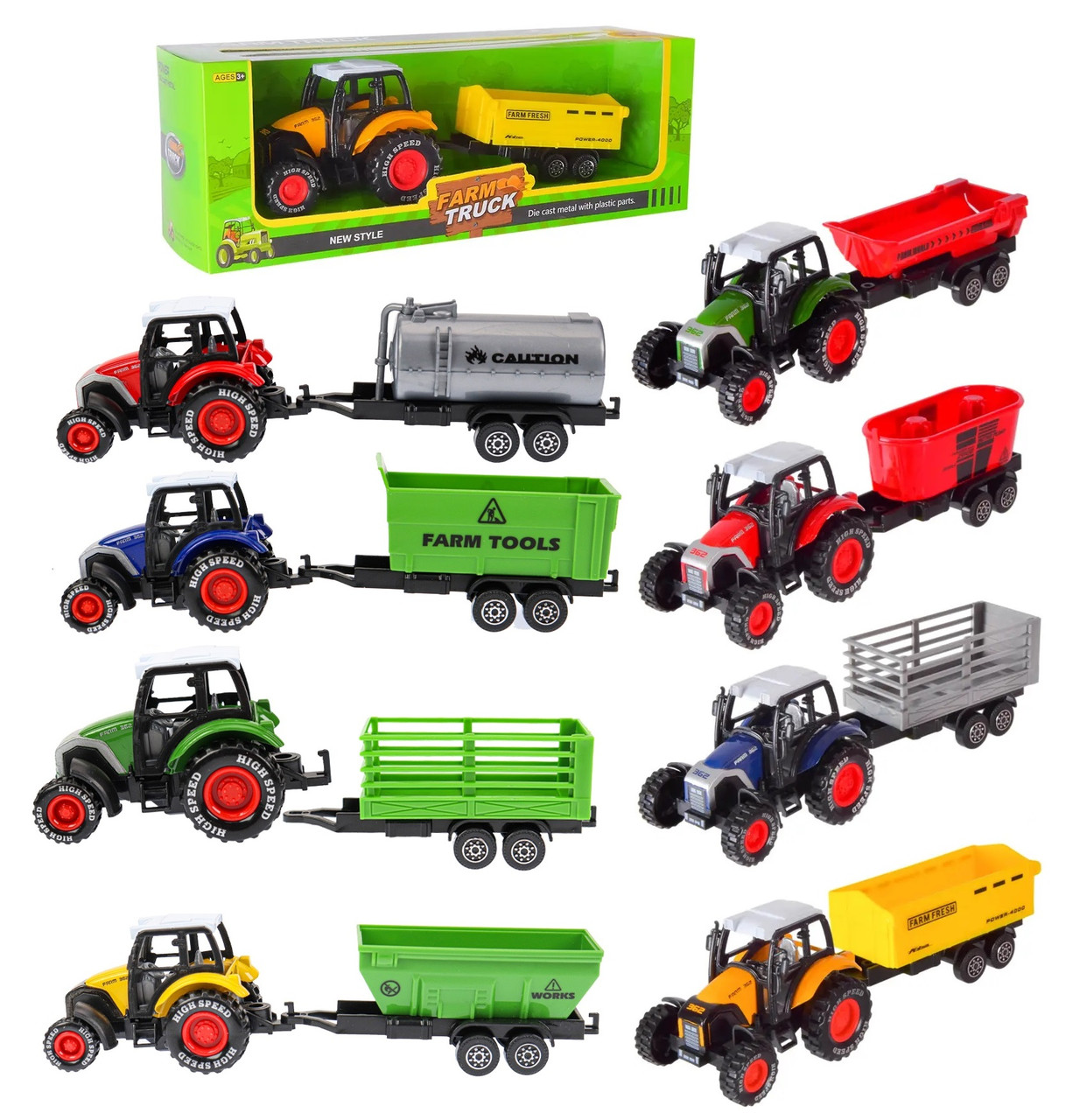 Іграшка Трактор з причепом (інерційний) 955-203/955-204, фото 1