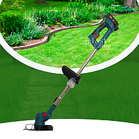 Тример для трави акумуляторний 48V Li-Ion 5Ah, садовий тример-косарка з 1 акумулятором, набором ножів і пильним диском, GTR-48