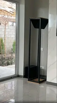 Стійка для дров, з нішею для дрібних дров, металева, з дерев'яною стільницею, лофт 1800х400х400 мм