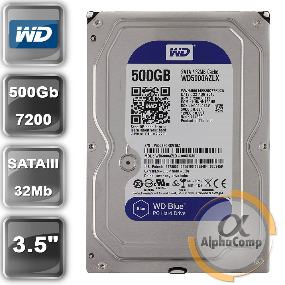 Жесткий диск 3.5" 500Gb WD WD5000AZLX (32Mb • 7200 • SATAIII) БВ