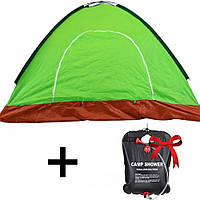 Намет 4-місний 200х200 см, колір Рандом + Подарунок Туристичний душ Easy Camp Solar Shower