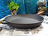 Сковорода чавунна з дерев'яною ручкою, d=280 мм, h=40 мм, фото 3