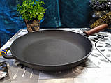 Сковорода чавунна з дерев'яною ручкою, d=280 мм, h=40 мм, фото 4