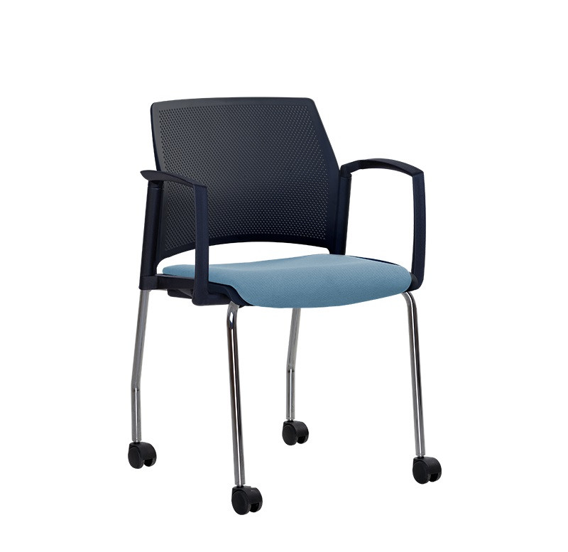 Стілець офісний Rewind arm plast plus combi rmh chrome пластик black тканина zesta (Новий Стиль ТМ)