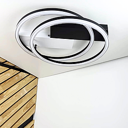 Світильник LED smart BRIONI-R+пульт Violux 80W до 18 кв.м колір Чорний + Білий 220695
