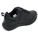 Чоловічі чорні шкіряні кросівки на шнурівці Міда 111978(16) розмір 40, фото 7