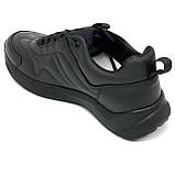 Чоловічі чорні шкіряні кросівки на шнурівці Міда 111978(16) розмір 40, фото 5