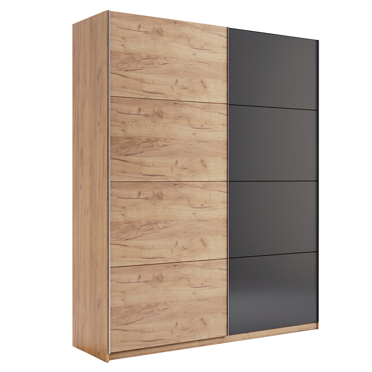 Стильна дводверна розсувна шафа купе 150 см у спальню для одягу Луна Миро-Марк дуб крафт мат лава