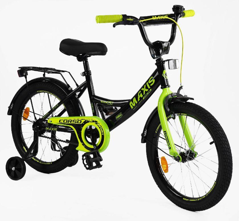 Дитячий 2-х колісний велосипед з допоміжними колесами 18'' CORSO «MAXIS»