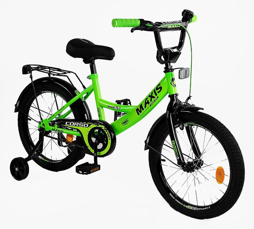 Дитячий 2-х колісний велосипед з допоміжними колесами 18'' CORSO «MAXIS»