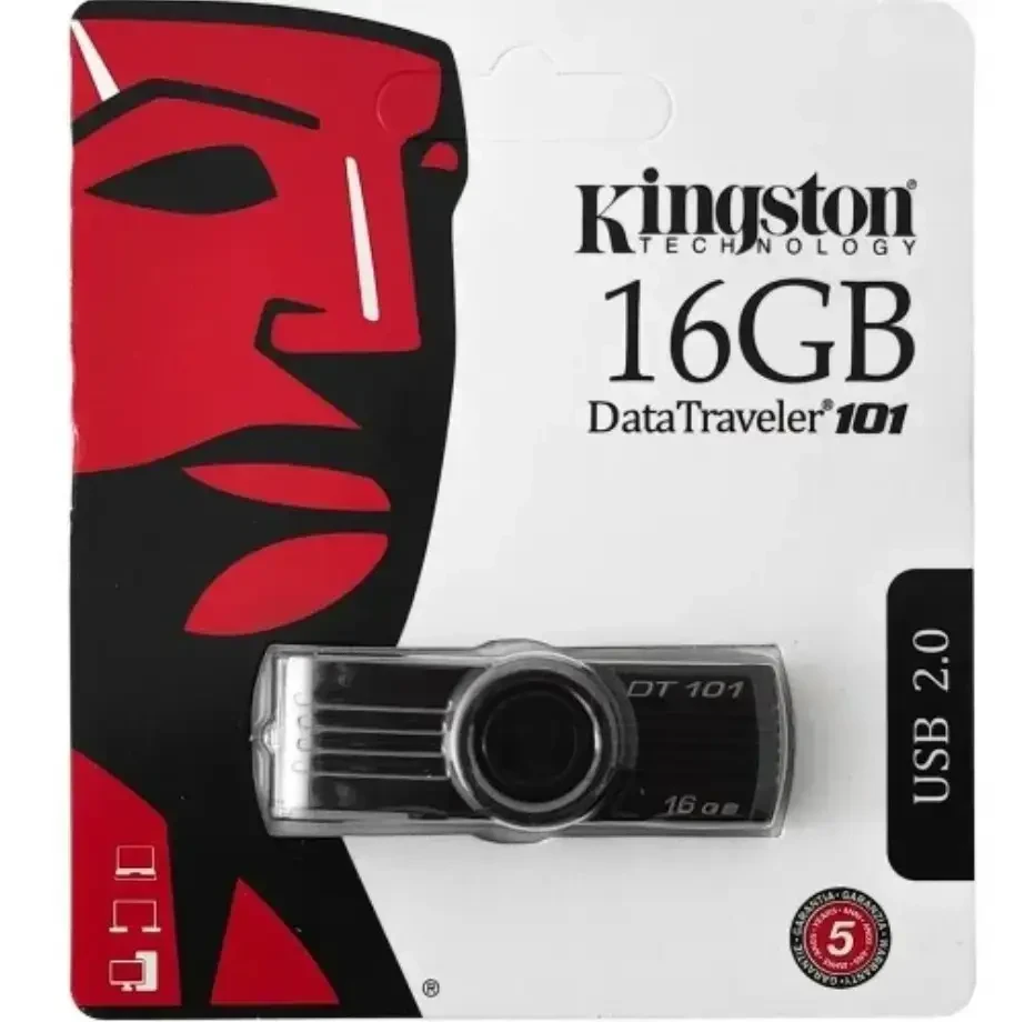 Флешнакопичувач USB 16Gb Kingston DT101 Чорний, Флешка для ПК