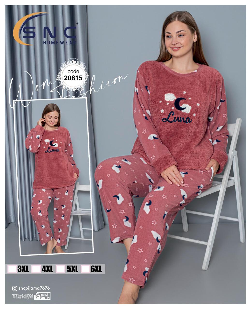 Піжама жіноча великих розмірів зима Туреччина, фото 1