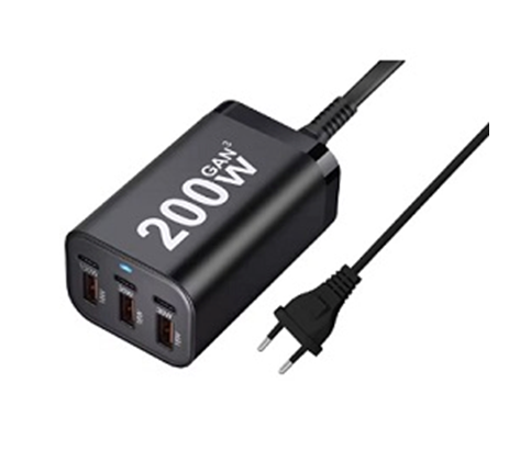 Зарядний пристрій 200W-EU 200W (1xQC3.0 100W/1xQC3.0 30W/3xUSB 18W), фото 1