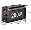Зарядний пристрій 200W-EU 200W (1xQC3.0 100W/1xQC3.0 30W/3xUSB 18W), фото 3