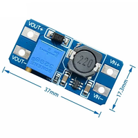 DC-DC підвищуючий перетворювач MT3608 (вхід 2-24В, вихід 5-28В 2A)