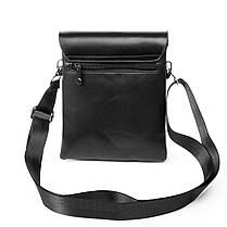 Сумка чоловіча чорна на три відділи на плече спереду кишеня середня штучна шкіра Dr. Bond 333-2, фото 2