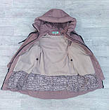 Куртка пальто зимове на флісі для дівчаток від 6 років і підлітків Дитяча стьобана парка довгий пуховик зима 134, фото 3