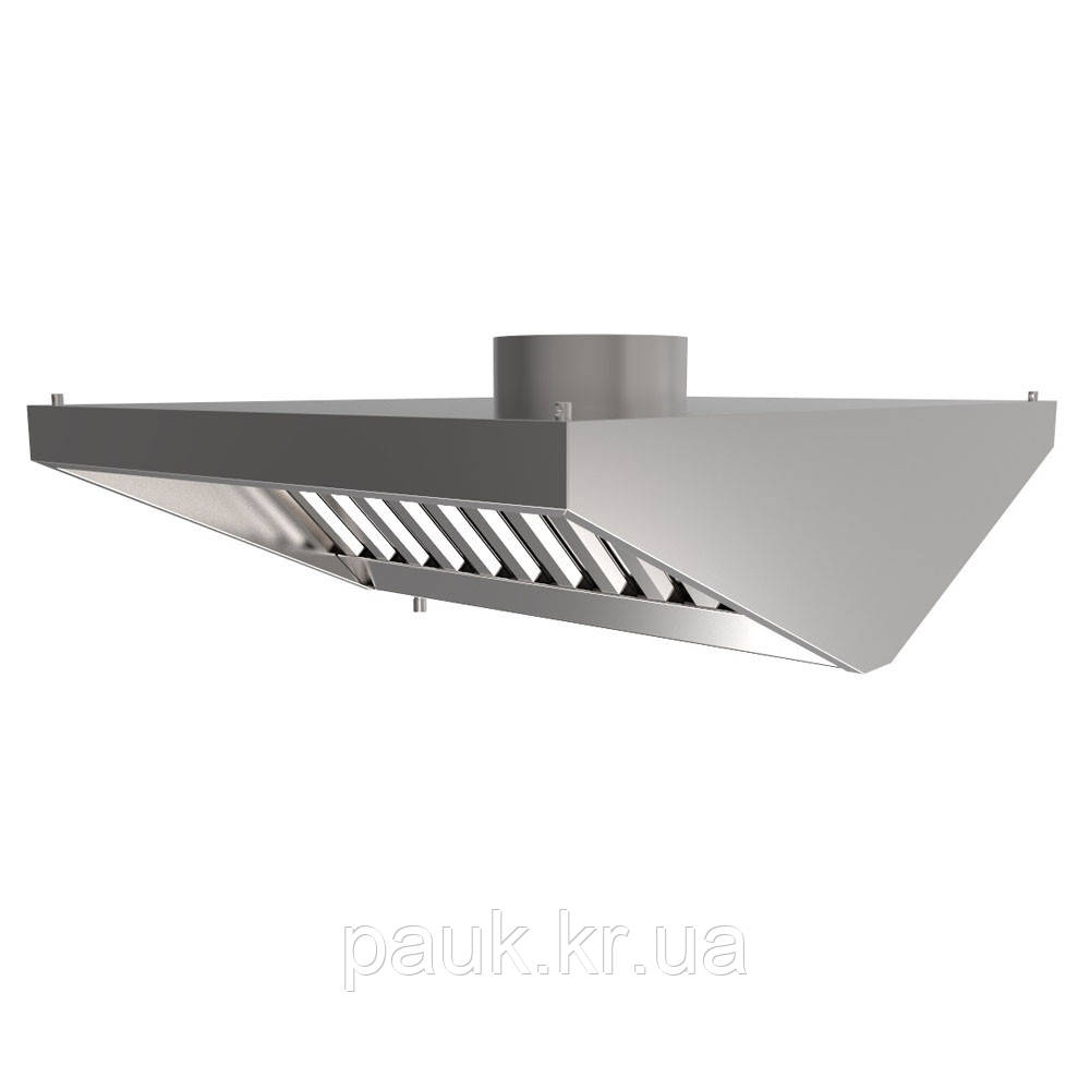 Кухонна острівна витяжка 1100х1200 мм, зонт витяжний з фільтром, витяжка кухонна зі жирозбирачем, професійна витяжка, фото 1