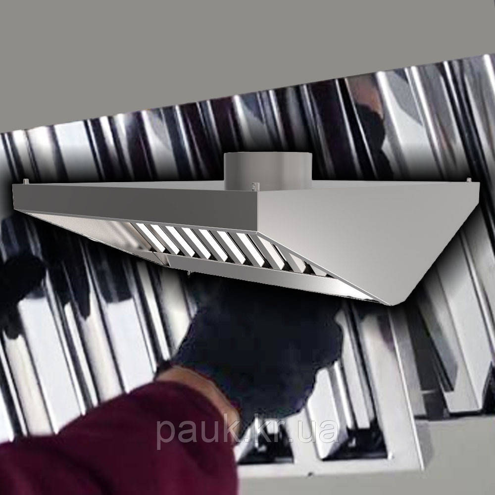 Парасоля витяжної вентиляції острівна 1600х1600 мм, витяжка кухонна острівна, витяжний зонт кухонний острівний, професійна витяжка, фото 1