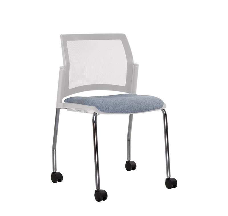 Стілець офісний Rewind net rmh chrome пластик white спинка сітка (Новий Стиль ТМ)