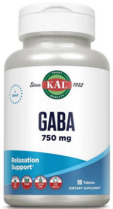 Габа KAL GABA 750 mg 90 tab, фото 1