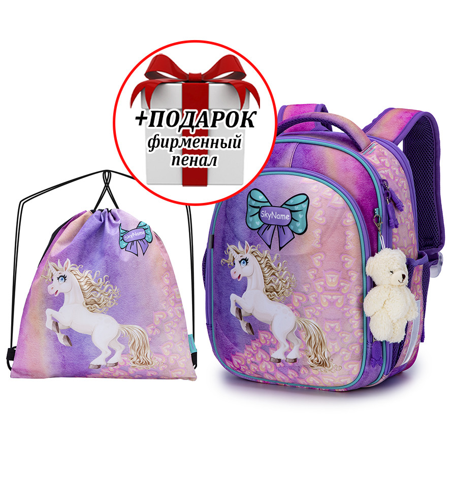 Набір шкільний для дівчинки рюкзак Winner /SkyName R4-410 + мішок для взуття (фірмовий пенал у подарунок)