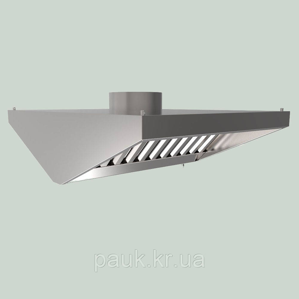 Професійна кухонна витяжка острівна 1900х1300 мм, кухонний витяжний зонт проюмисловий, витяжний зонт вентиляційний, фото 1