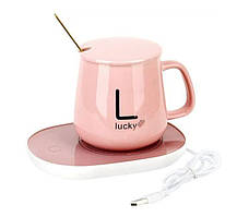 Підставка для підігріву напоїв Heater Cup рожева
